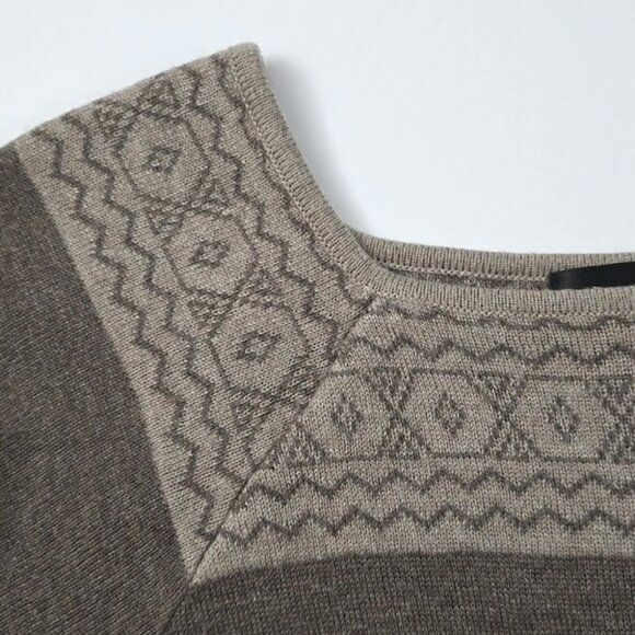 Temptation Women's Dress Cream Taupe Jacquard Knit Acrylic Wool Blend Size S - Picture 7 of 15